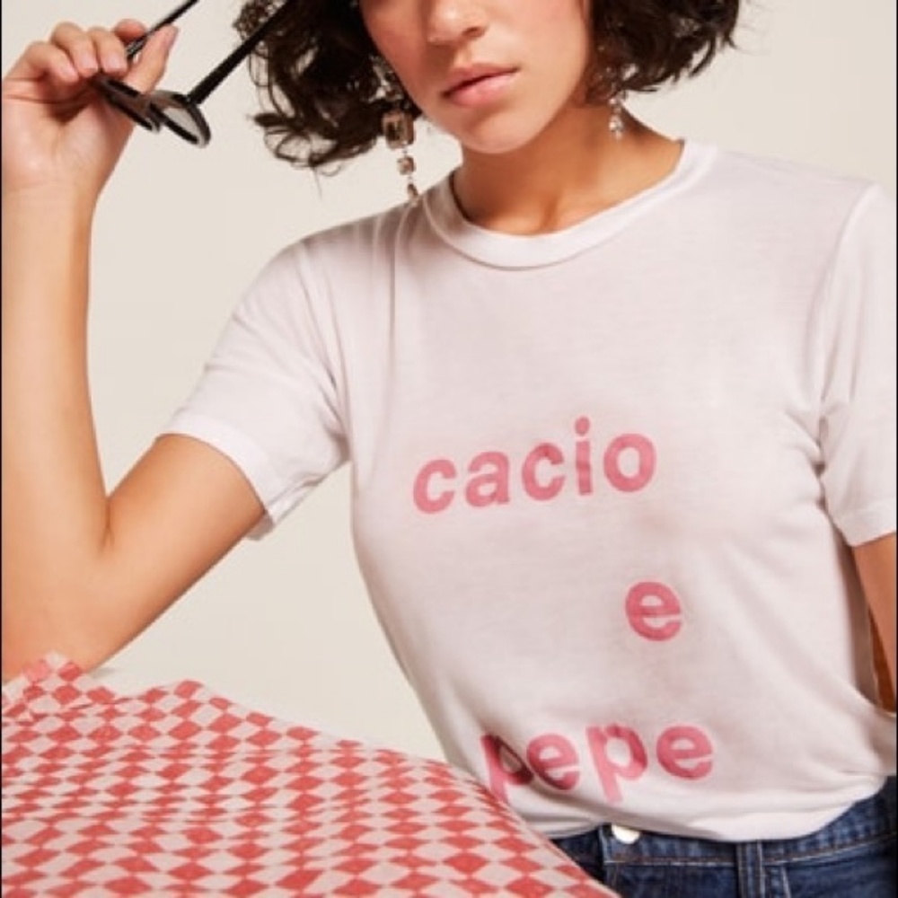 Reformation Cacio e Pepe Joplin Tee T-Shirt New! S